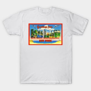 Long Island New York Greetings Beach Vintage Travel T-Shirt